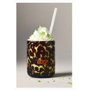 Anthropologie Mystic Icon Confetti Glass BOO 17oz Halloween